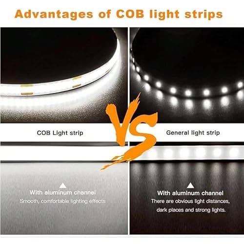 XINGZHI 5V USB LED Strip Lights, 3.28FT COB Light Strip White, Short LED Strip Light, Flexible Bright 5V Led Strip for Under Cabinet, Kitchen, TV Backlight, Shelves, Displays and TV Lights - White - 3.28FT thumbnail 4
