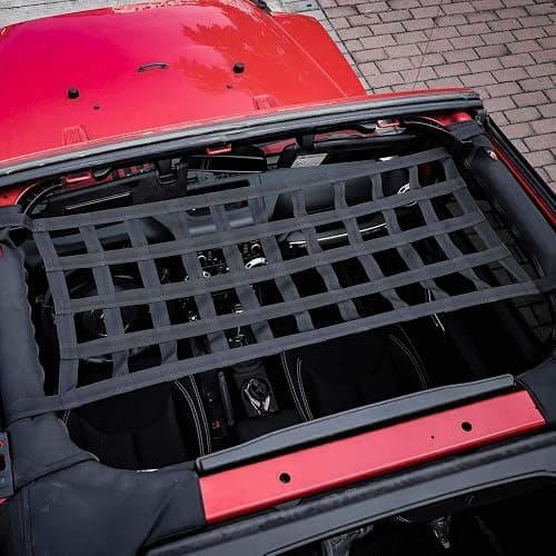 Mesh Cargo Net Hammock Roof Top Netting Hammock for Jeep Wrangler YJ TJ JK JKU JL JLU JT & Gladiator JT Accessories1987-2024 (Black) thumbnail 5