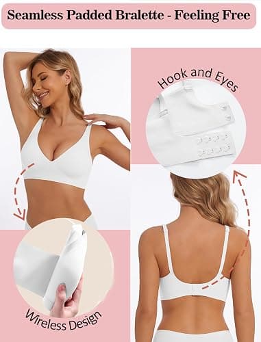BOUFOR Deep V Bra Low Cut Sexy Push Up Bralettes for Women Padded Comfy Smoothing Wireless Lifting Bras Seamless Bralette thumbnail 3