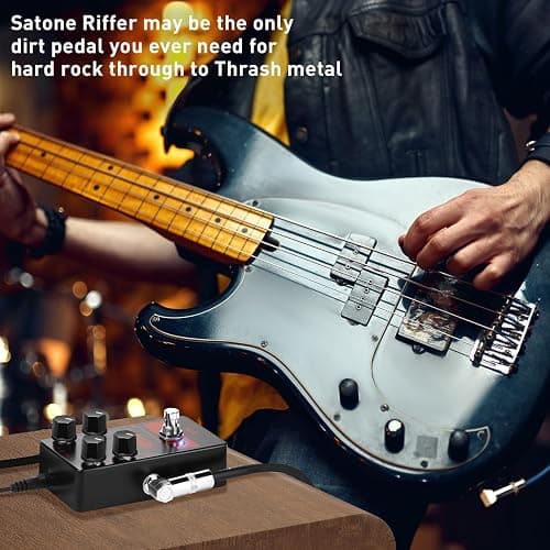 Satone S811 Riffer High Gain Distortion Electric Guitar Effect Pedal - High Gain Distortion Effect Preset Acoustic Metal Pedal with True Bypass thumbnail 6