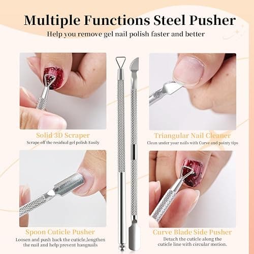 JODSONE Gel Nail Polish Remover Kit - Set with 15ml Gel Nail Polish Remover, Cuticle Oil and Latex Tape, and Complete Remover Manicure Tool Set, No Soaking thumbnail 8