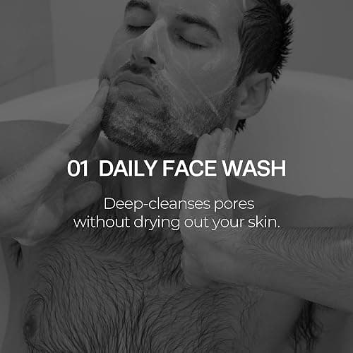 HommeFace Men’s Daily Trio 3-Step Daily Routine Set with Face Wash, Herbal Spray Toner & Moisturizer - Korean Skincare Technology with CICA, Tea Tree Leaf & Witch Hazel Extracts, for All Skin Types thumbnail 3
