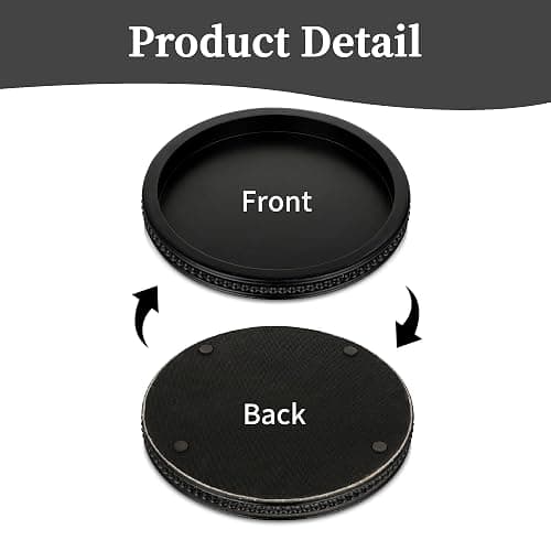 Hanobe Decorative Serving Tray Wood: Black Bead Round Tray for Coffee Table Rustic Wooden Trays Decor Farmhouse Kitchen Counter Circle Tray Vintage Centerpiece for Living Room Home Organizer thumbnail 6