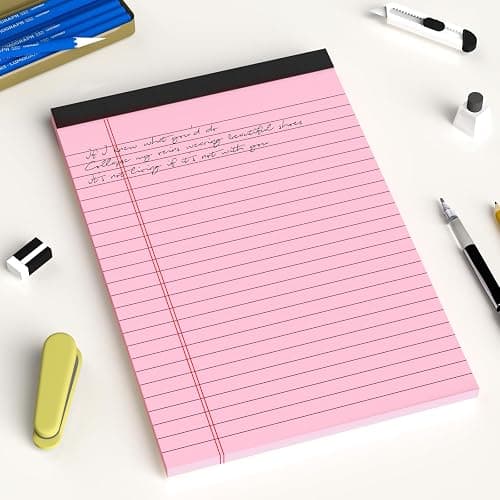 AILZFEI Pink Purple Small Legal Pad 5 x 8 College Ruled Color Legal Pads Paper Notepads 6 Pack Sturdy Back Writing Pads 5 x 8 Note Pads Perforated Narrow Ruled Pads of Paper thumbnail 2