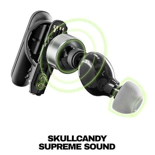 Skullcandy Smokin’ Buds Wireless Earbuds, Bluetooth Headphones, Noise Isolating Fit, Up to 20 Hours Battery, IPX4 Sweat and Water Resistant, Microphone for iPhone Android - Preppy Blue thumbnail 6