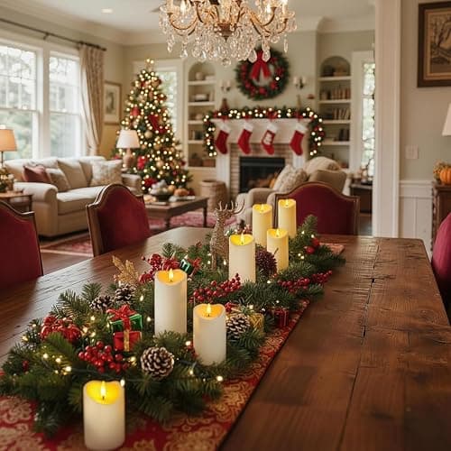 Homemory 6"x3" Outdoor Waterproof Flameless Candles, LED Candles, Battery Operated Candles with Remote and Timers, Electric Fake Plastic Pillar Candles, Ivory White, Set of 2 thumbnail 3