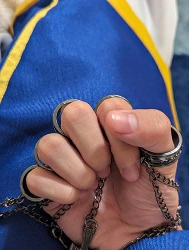 Anime HXH Kurapika Charm Bracelet - Anime HXH Cosplay Five Finger Rings Bracelet For Women Men - Best Stuff for Collection Jewelry Halloween Cosplay Gifts thumbnail 8