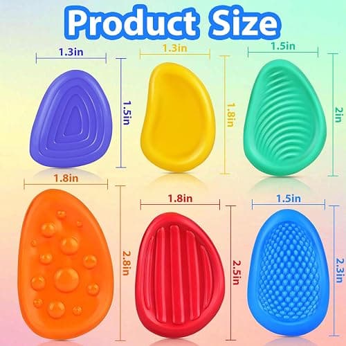 Fidget Toys Sensory Stone for Kids:Textured Soft Worry Stone for Autism Kids Calming - Fidget Stress Toys for Students Anxiety Relief -Social Emotional Feelings Toys-Texture Sensory Fidget Toy(6Pcs) thumbnail 2