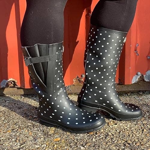 Jileon Wide Calf Rain Boots for Women - up to 19 inch Calf - Standard Foot & Ankle Width - Durable Rubber thumbnail 2