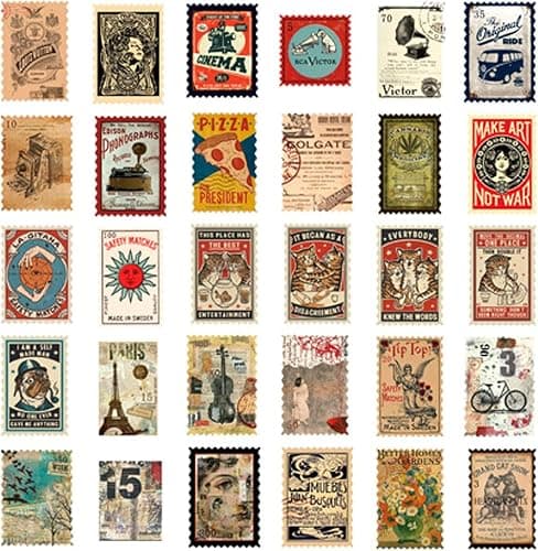 240pcs Vintage Postage Stamp Stickers, Aesthetic Botanical Deco Paper Sticker for Scrapbooking, Journaling Supplies, Planners, Kid DIY Art Crafts, Bullet Journal thumbnail 5