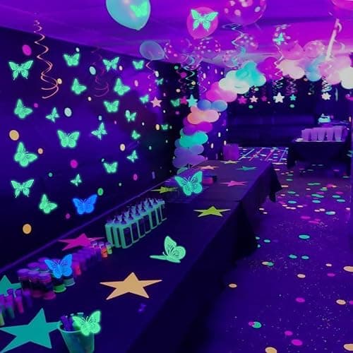 SAOROPEB Glow in The Dark 3D Butterfly 24 Pcs 3 Sizes, Luminous Butterfly Stickers for Ceiling or Wall, Glow in The Dark Party Supplies, Removable Luminous Stickers for Kids Babys Nursery (Green) thumbnail 2