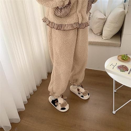 XIXITIAO Slippers For Women,Cow Slippers,Womens Fuzzy Slippers,Cute Animal Cartoon Fluffy Plush House Slippers For Women Men Indoor thumbnail 4