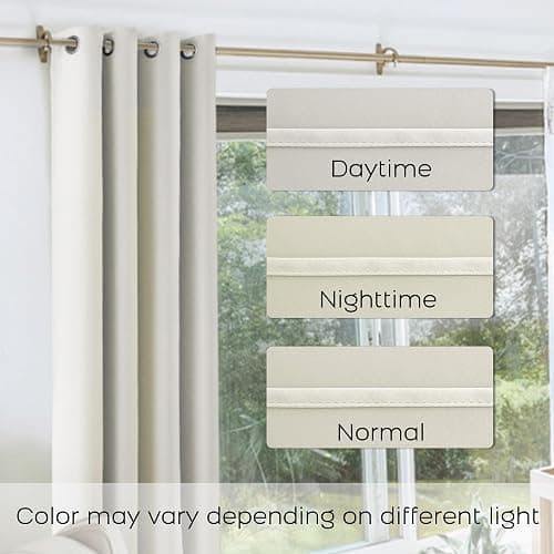 KOUFALL Short Curtains 45 Inch RV Camper Small Window Curtains, Blackout Thermal Bunk Bed Curtains for Bedroom, 2 Panels Set, 34x45 in Length, Cream Beige thumbnail 8