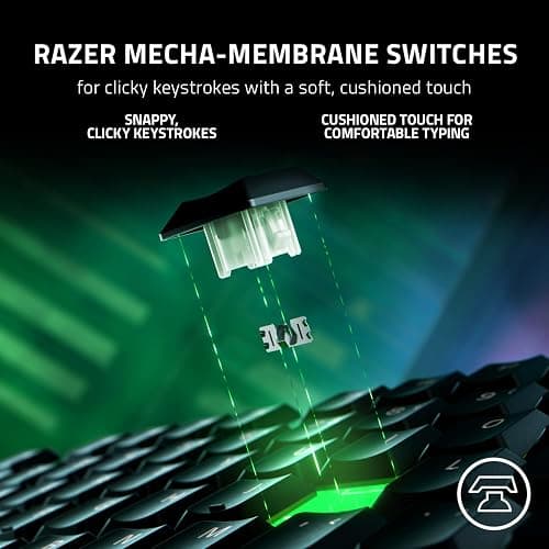 Razer Ornata V3 Gaming Keyboard: Low Profile Keys - Mecha Membrane Switches - UV Coated Keycaps - Backlit Media Keys - 10 Zone RGB Lighting - Spill Resistant - Magnetic Wrist Wrest - Snap Tap thumbnail 3