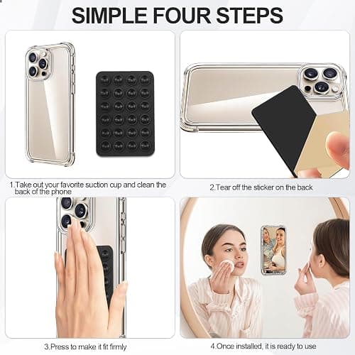 NiceBest Ventose per Telefono, 4 Pezzi Ventosa per Telefono, Silicone Ventosa per Cellulare, Supporto Adatto per Selfie Video e Utilizzo a Mani Libere(Nero + Blu + Bianco + Rosa) thumbnail 3