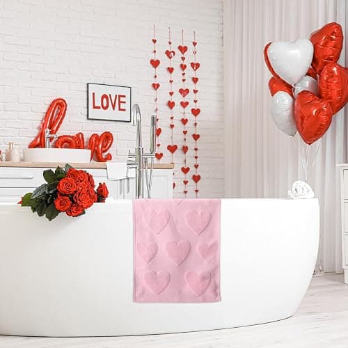 Remagr 3 Pcs Seasonal Hand Towels Set Holiday Jacquard Bath Towels Heart Valentine's Day St. Patrick's Day Easter 29.5 x 13.8 Soft 100% Cotton Kitchen Towel Gift for Home Bathroom Spring Decor thumbnail 5