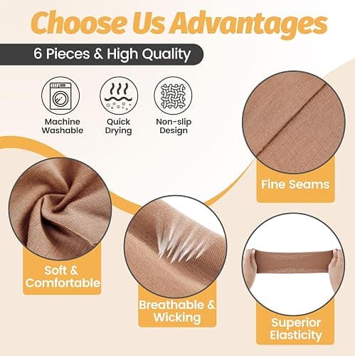 Headbands for Women - 6 Pack Wide Elastic Hair Bands | Stretchy Sweatbands Hair Bands | Soft Sports Thin Head Bands | Non-Slip Accessories Bands for Fashion, Washing Face, Workouts, Yoga, Daily Use thumbnail 3
