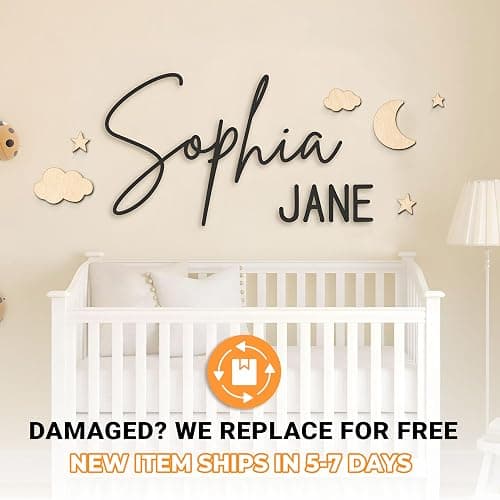 Personalized Name Sign for Nursery - Custom Wooden Name Signs for Kids Room, Personalized Nursery Name Sign - Perfect Baby Room Decor, Wall Name Decoration & Wedding signs, Family Name Signs thumbnail 4