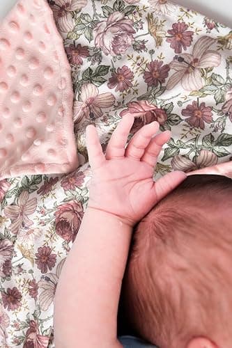 Baby Blankets for Unisex Boys Girls, Soft Plush Minky Blanket with Double Layer Dotted Backing for Infant Newborn Toddler, Vintage Floral Western Wild Flowers 30 x 40 Inch (Vintage Floral) thumbnail 5