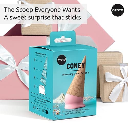 OTOTO Coney Ice Cream Measuring Cups Set – Detachable Plastic Measuring Cup Set for Baking & Cooking, Cute Measuring Cups for Liquid, Cute Baking Supplies, Kitchen Gadgets, Baking Gifts thumbnail 7