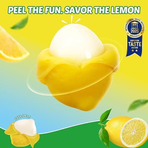 Amos Peelerz Peelable Gummy Candy–Assorted Fruit Flavors(Lychee, Mango, Peach, Lemon, Pineapple, Green Apple)-6 pack, Made with Real Fruit Juice, Soft Chewy Texture, Fun Peel-and-Eat Snacks, 36oz thumbnail 3