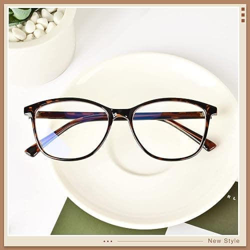 Madison Avenue Blue Light Blocking Glasses Anti Eyestrain UV Glare Blue Light Glasses for Women with Case, TV Phone Computer Gaming Eyeglasses (Demi) thumbnail 6