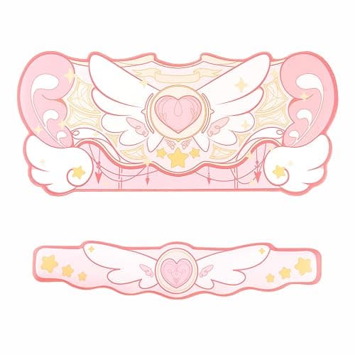 GeekShare Kawaii Mouse Pad Wrist Rest Support Set - Non-Slip Rubber Base Desk Mat and Memory Foam Wrist Rest for Keyboard and Mouse,Perfect for Gaming,or Home Office Work - Star Wings Series - Image 1