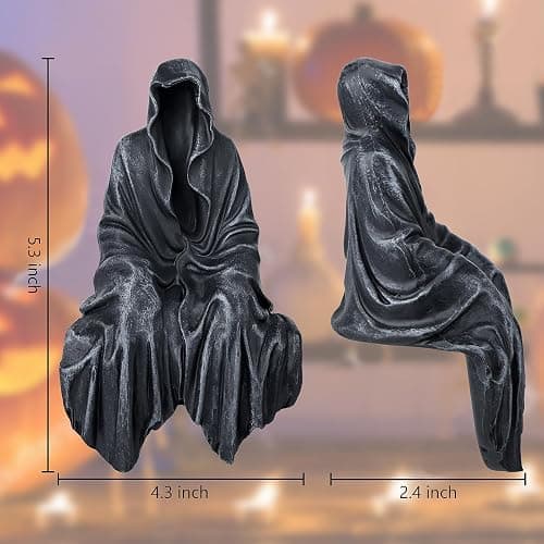 SHOWFEICAT Resin Tabletop Gothic Decor Sitting Statue, Resin Statue Gothic Decor, Fits On Sturdy Shelf and Has A Cool Mystic Look 5.1 Inch thumbnail 3