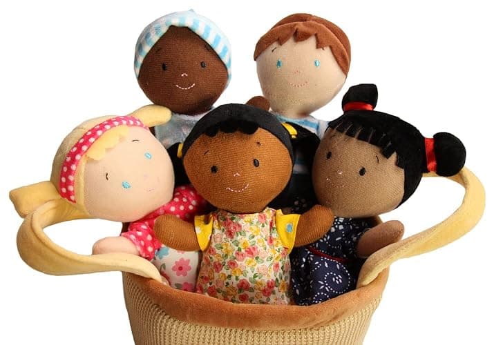 Snuggle Stuffs Basket of Buddies Multicultural Plush Dolls | Diversity & Inclusion Toys for Toddlers | Soft 8 Inch Ethnic Friends for Preschool Classroom, Daycare or Home | Set of 5 thumbnail 4