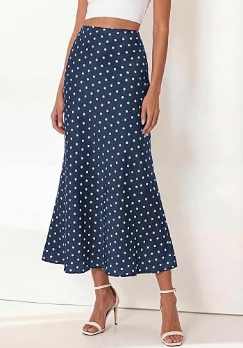 BTFBM Midi Skirts for Women 2026 Summer Spring Lightweight A Line High Waisted Wedding Guest Party Silk Long Skirt thumbnail 2