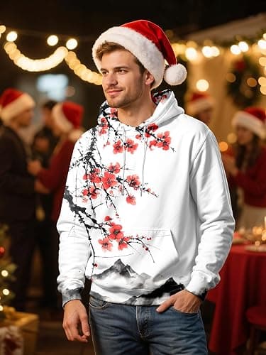 Kasbao Graphic Hoodies for Men Sweatshirts Unisex Mens Hoodies Pullover for Teen Boys 16-18 Cool Designer thumbnail 7