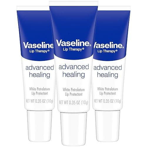 Vaseline Lip Therapy Advanced Healing 3-Pack – White Petroleum Moisturizing Lip Balm for Extremely Dry Lips, 0.35 Oz Ea - Image 1