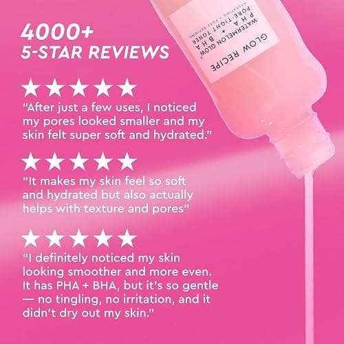 Glow Recipe PHA + BHA Face Toner - Facial Toner, Pore Minimizer & Gentle Face Exfoliant for Glass Skin - Exfoliating, Tightening & Hydrating Skin Care with Hyaluronic Acid & Watermelon (150ml) thumbnail 9