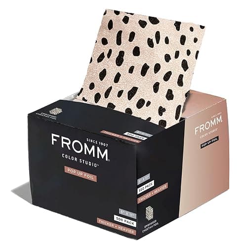 Fromm Embossed Pop Up Foils in Cheetah Print, Foil for Hair Highlighting, Cosmetology Supplies, Hairstylist Essentials, Hair Foils Ideal for Advanced Coloring, Precut, 5" x 11", 500 Foil Sheets - Image 1