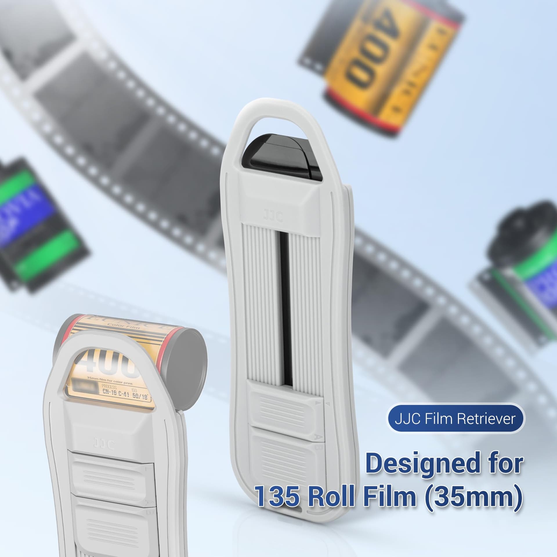 JJC-Herramienta de Recogida de película de 35mm, Extractor líder de película 135, Seguro y fácil de Usar a la luz del día, para Bote de película de 35mm con cordón thumbnail 3