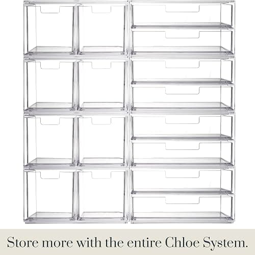 STORi Chloe Stackable Makeup Holder & Drawer Organizer Set, Clear, BPA-Free Plastic, Made in USA, Organize Brushes, Cosmetics & Beauty Essentials thumbnail 7
