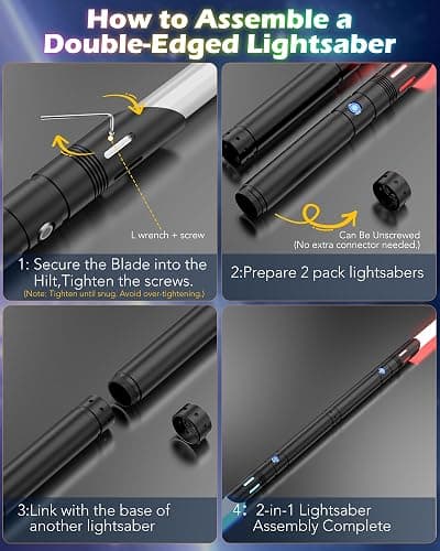 ANASABER Lightsaber, Double-bladed Dueling Light Saber, 4 Sound Fonts, 20 RGB Colors FX Metal Hilt Light Sabers 40inch Real Light Sabers 2pack for Adults/Kids Birthday Xmas Gift, Halloween Cosplay thumbnail 6