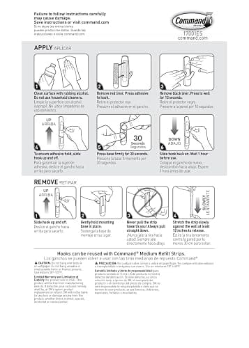 Command Medium Utility Hooks, 20 Hooks and 24 Command Strips, Damage Free Hanging Wall Hooks with Adhesive Strips, No Tools Adhesive Hooks for Hanging, Organization and Storage, Holds up to 3 lb - 20 Hooks thumbnail 9