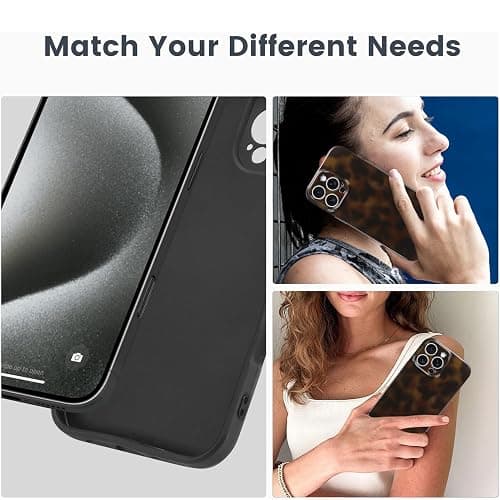 Wlxee Phone Case for iPhone 15 Pro Cute Stylish Leopard Aesthetic Tortoise Amber Design Slim Shockproof Translucent Matte Brown Clear Case for iPhone 15 Pro, Deep Tortoise Print thumbnail 6