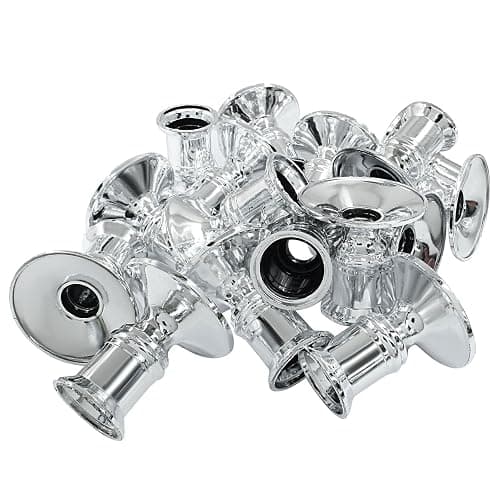 Hordion 24Pcs Taper Candle Holder Silver Plastic Candlestick Holders Decorative Table Centerpiece for Wedding Candlelight Dinner Bridal Showers Party Decor thumbnail 4