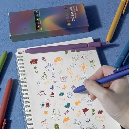 UIXJODO Colorful Pens, 6 Pcs Colored Pens Fine Point Smooth Writing Pen, 0.5mm Colored Ink Gel Pen for Journaling Note Taking Writing, Office School Supplies Gifts for Women (6 Pcs Gold Vintage) thumbnail 2