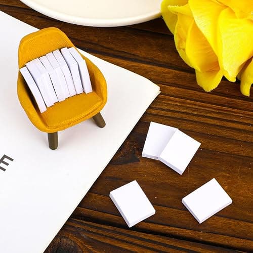 100pcs Blank Miniature Books, 1:12 Scale Mini Dollhouse Book Ornaments White Tiny Notebook Model Small Opening Book Toys for Dollhouse Bookshelf Decoration Pretend Play Supplies thumbnail 2