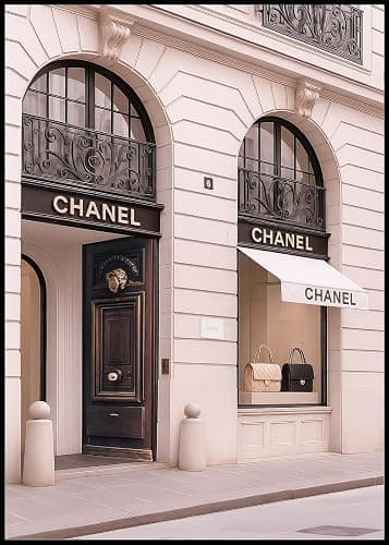 Dekomundo Chanel Shop Paris Poster, 30 x 40 cm for Framing, Modern Wall Decoration for Living Room, Bedroom and Office - Image 1