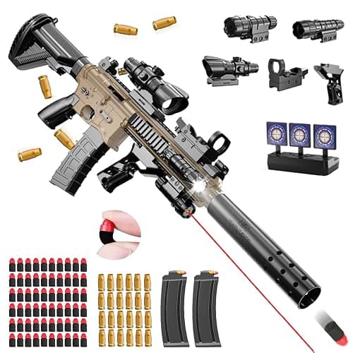 Pistolet Jouet Enfants,Mousse Soft Bullet Gun Jouet M416,Mousse Pistolet,rechargement Manuel,Soft Bullet Toy Gun Pistolet pour 12+ Cadeaux Enfants - Image 1