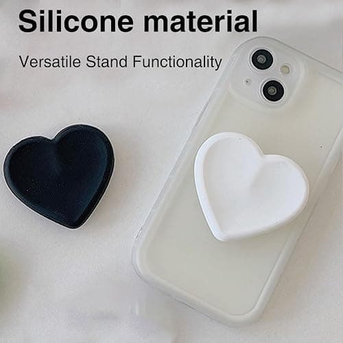Set of 2 Universal Heart-Shaped Phone Grip Holder with Stand,Finger Grip with Kickstand - Compatible with Smartphones, Mobiles & Cases thumbnail 6