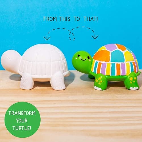 Creative Roots Paint Your Own Turtle - DIY Ceramic Painting Kit for Kids Ages 5+, Creativity Set thumbnail 4