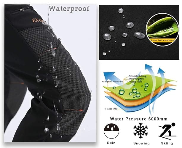 Postropaky Womens Outdoor Snow Ski Pants Waterproof Hiking Insulated Softshell Pants Snowboard Zipper Bottom Leg thumbnail 4