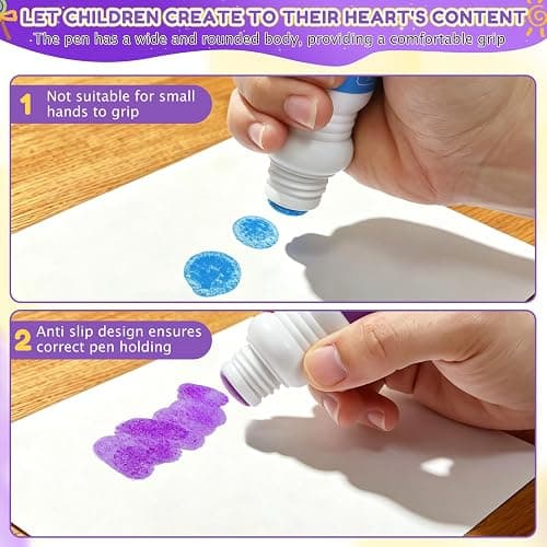 GWCYMYD 6 PCS Washable Dot Markers 40 ml Water Based Ink(Style 1) | 6 Colours Paint Bingo Dabbers Art Set, Chunky Sponge Tip, for Creative Art Crafts Educational Projects & Family Activities thumbnail 6