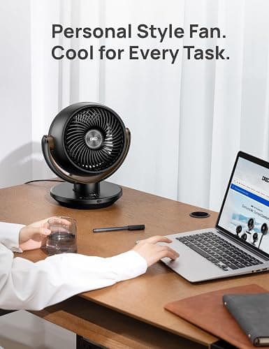 Dreo Fan for Bedroom, Desk Air Circulator Fan with Remote, 11 Inch Table Fans for Whole Room, 60ft Powerful Airflow, 120° Vertical Manual +90° Oscillating Fan, 4 Speeds, 8H Timer, Quiet Fan, Home - Black thumbnail 6