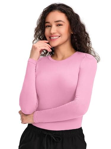 COZYFIT Scrub Undershirts Long Sleeve Women - Underscrub Comfort Tee thumbnail 3